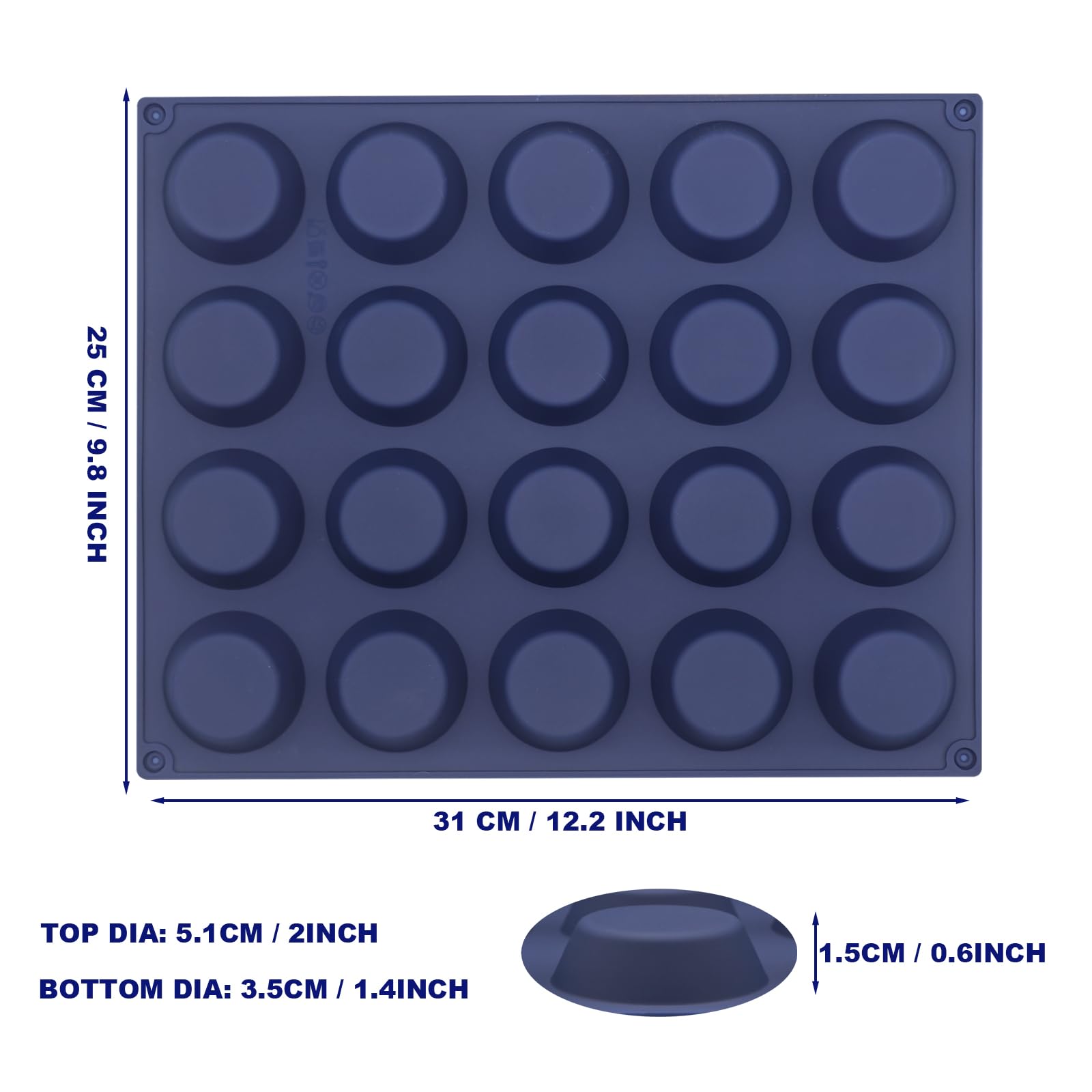 VOIRBLEU 2-inch mini tart pans suitable for mince pies and bite-sized desserts.