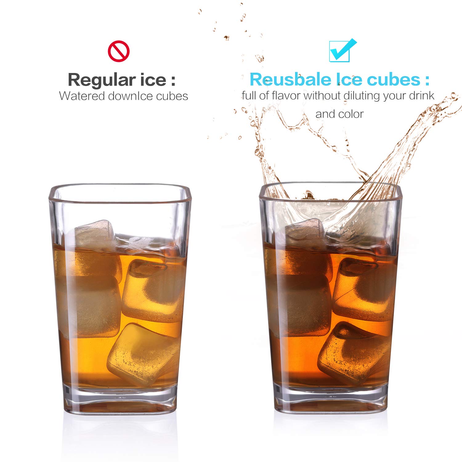 VOJP food-grade plastic ice cubes safe for repeated chilling