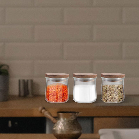 Volcanoes Club eco-friendly kitchen storage idea with natural lids.