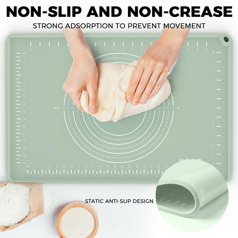 Volikos mat supports kneading and shaping bread, cookies, and pizza