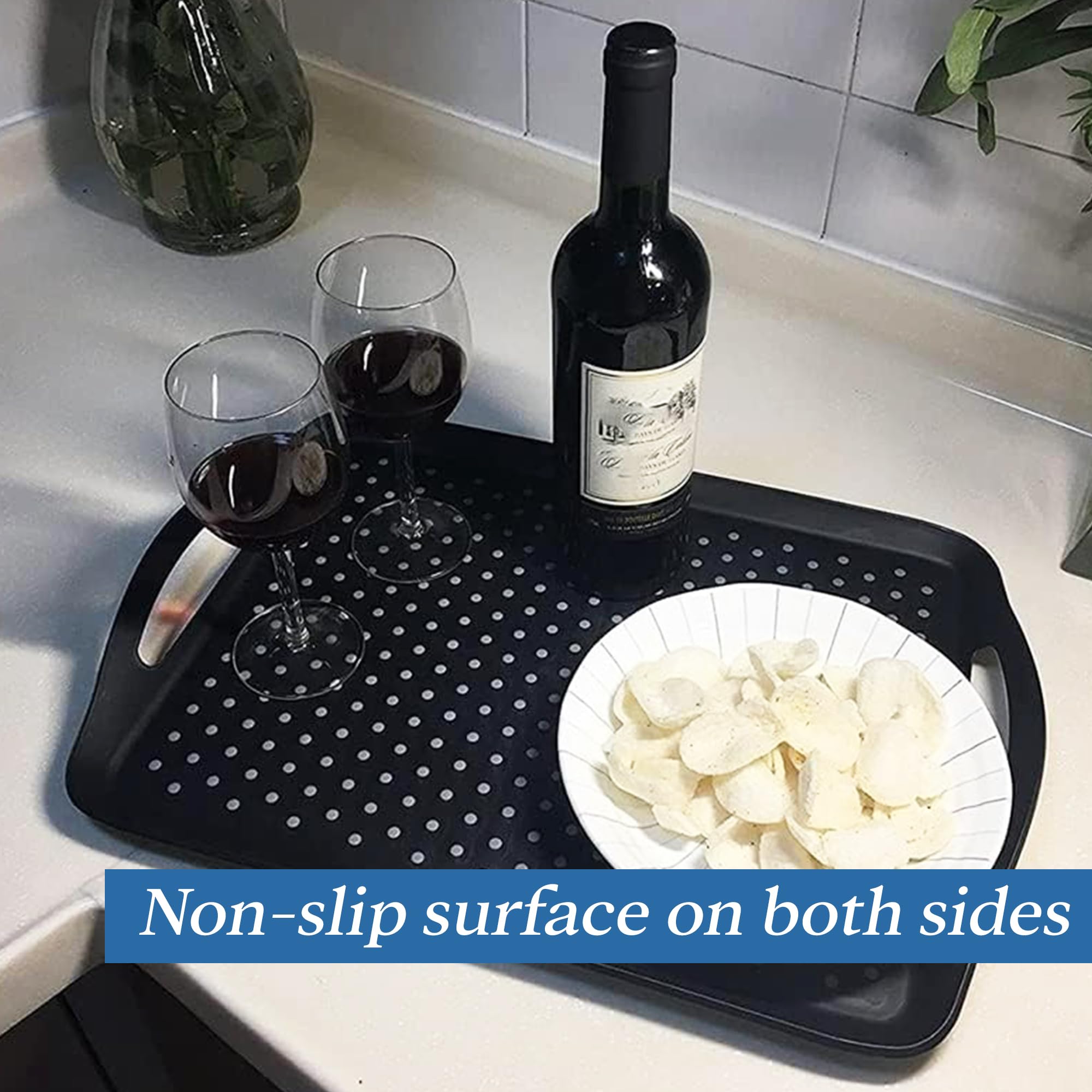 Volila stackable trays hang for compact kitchen storage.