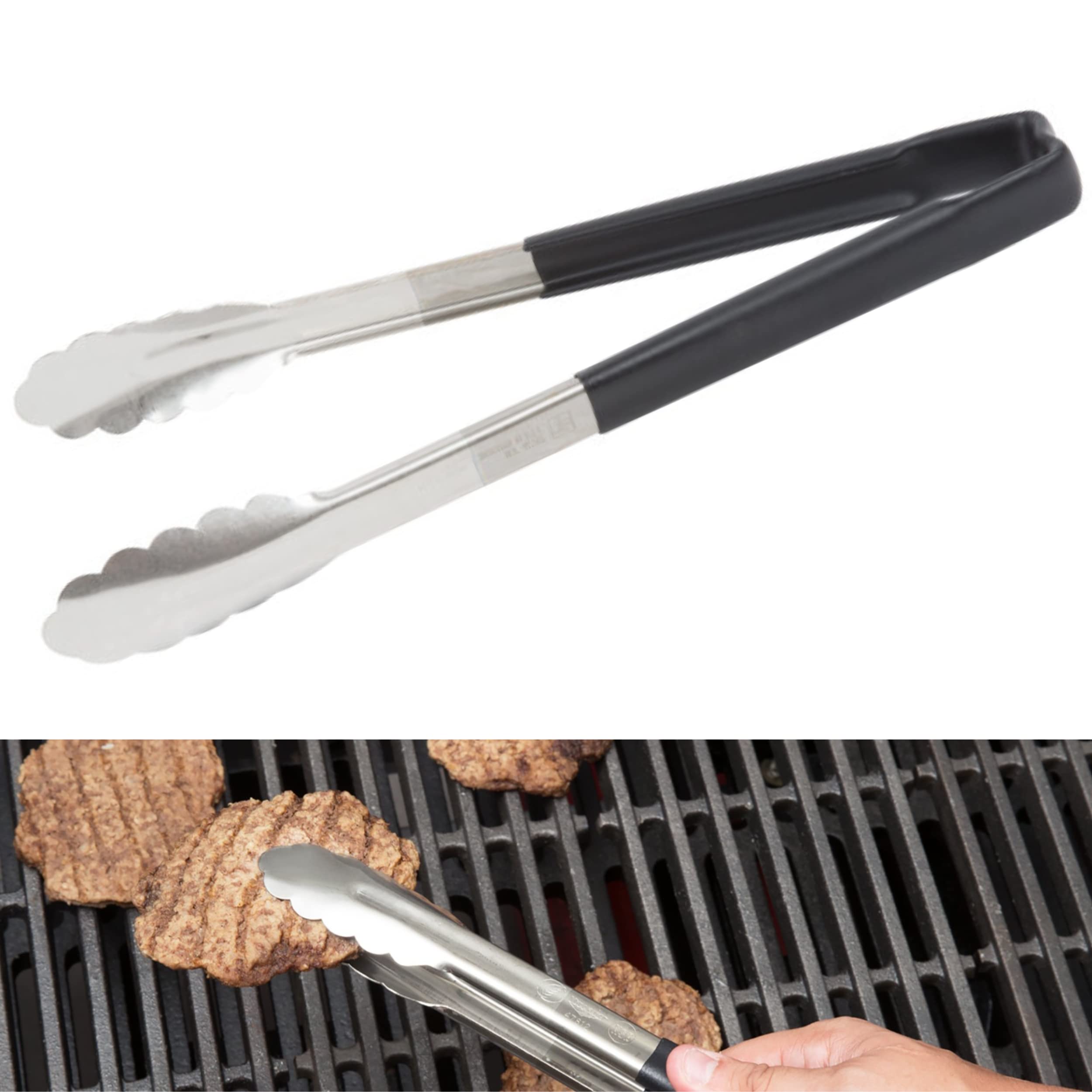 Vollrath stainless steel tong close-up shows durable, corrosion-resistant design