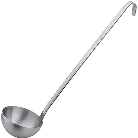 Vollum 1-Piece Ladle with polished stainless steel bowl for heavy-duty service.