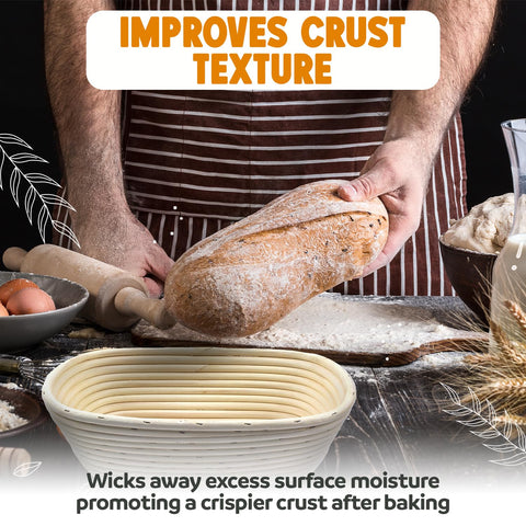 Vollum food-grade materials ensure safe, dye-free proofing for artisanal loaves.