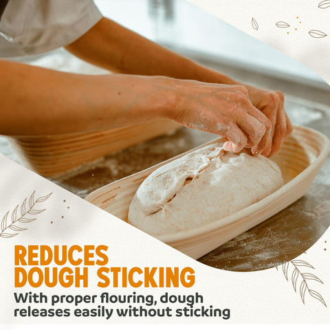 Vollum moisture-wicking rattan helps maintain dough structure for crisp crusts.