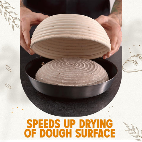 Vollum banneton adds rustic spiral patterns to finished breads.