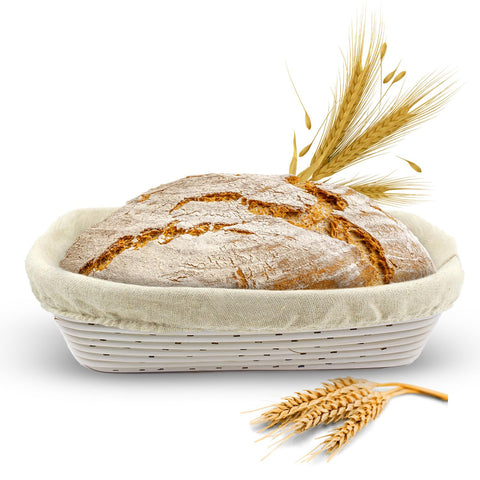 Vollum Banneton basket spiral interior shapes crusty sourdough with artisan texture.