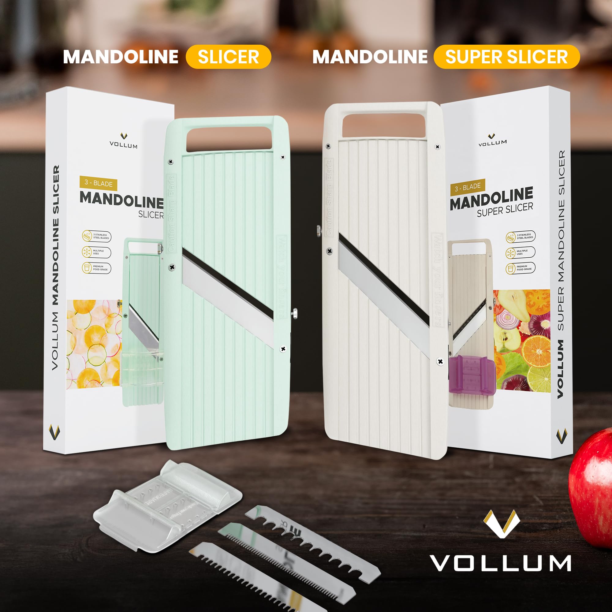 Vollum compact design fits tight counters for easy storage after meal prep.