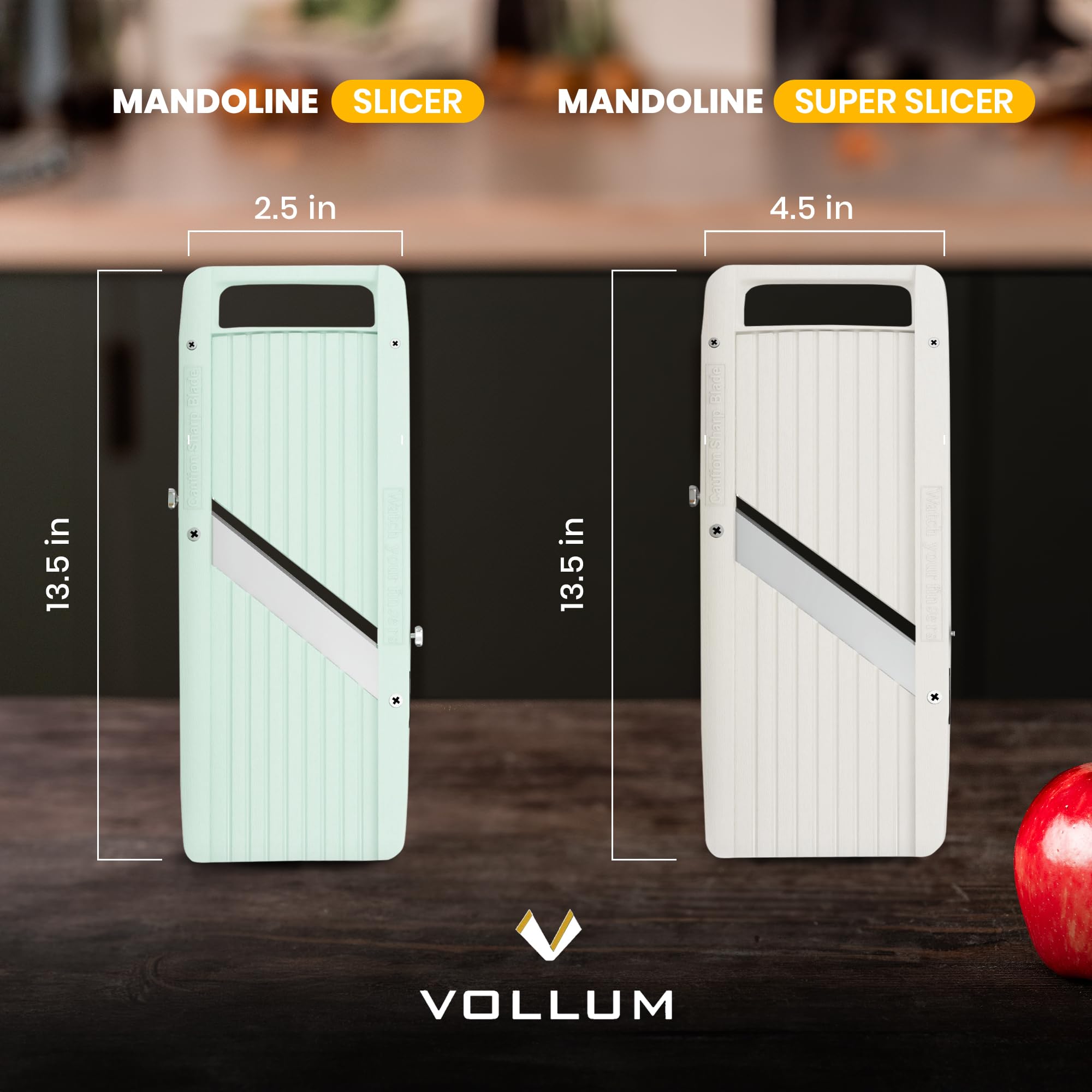 Vollum slicer in use for vegetables and fruits