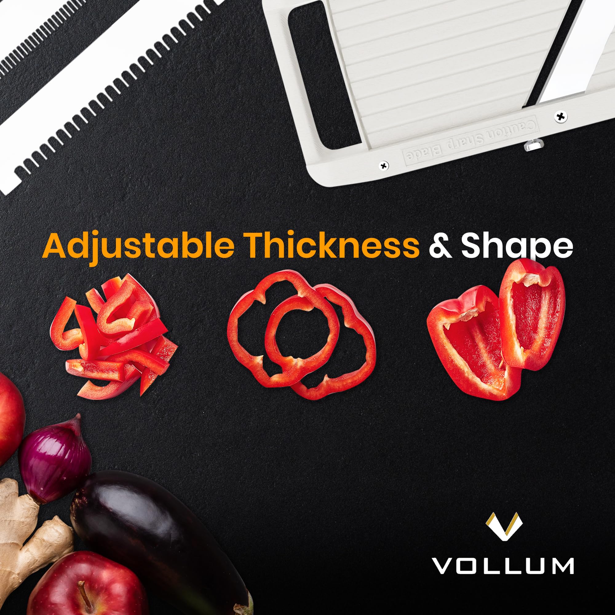 Vollum thin-slice blade in action enables delicate cuts
