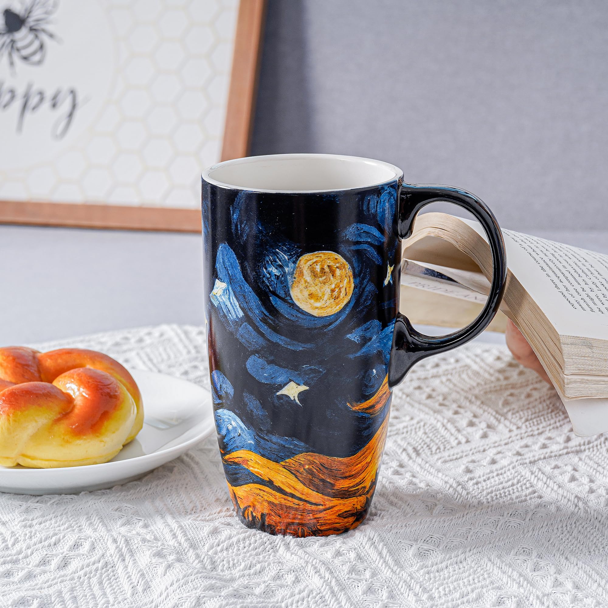 Voltogar ceramic mug with large handle for comfortable grip