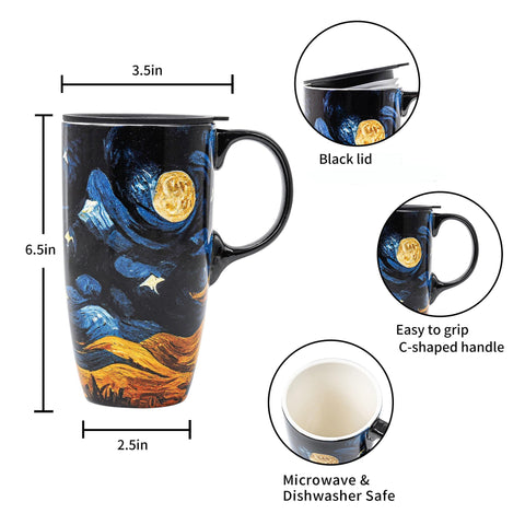 Voltogar ceramic mug lid close-up with silicone ring for spill prevention