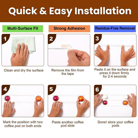 VOMELON adhesive mount kit enables damage-free installation.