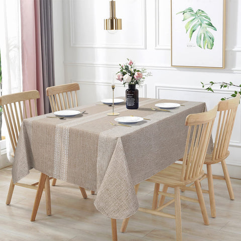 Vonabem rectangular brown tablecloth 60x102 protects surfaces from spills during indoor dining