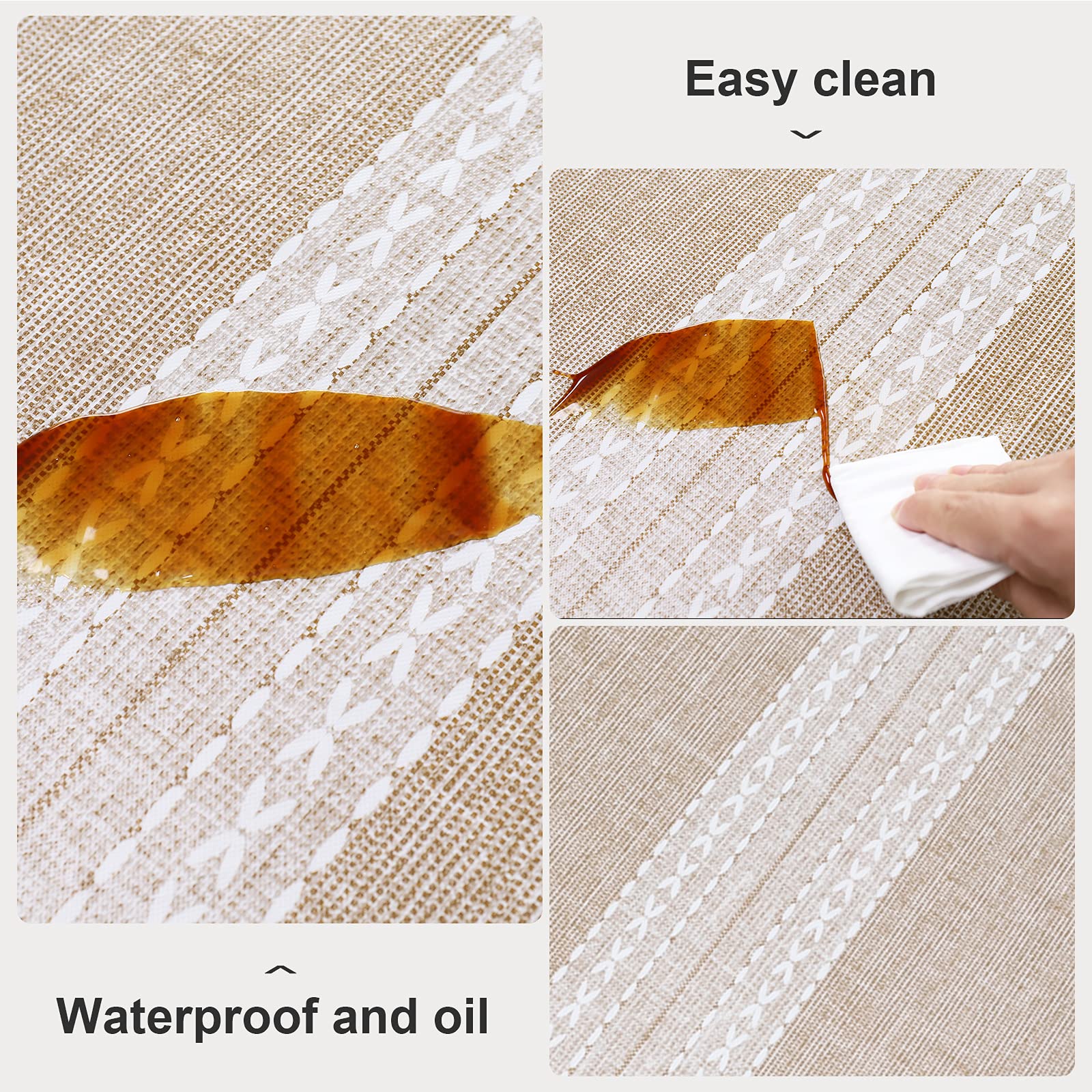 Vonabem tablecloth flannel back closeup highlights soft backing that guards table edges