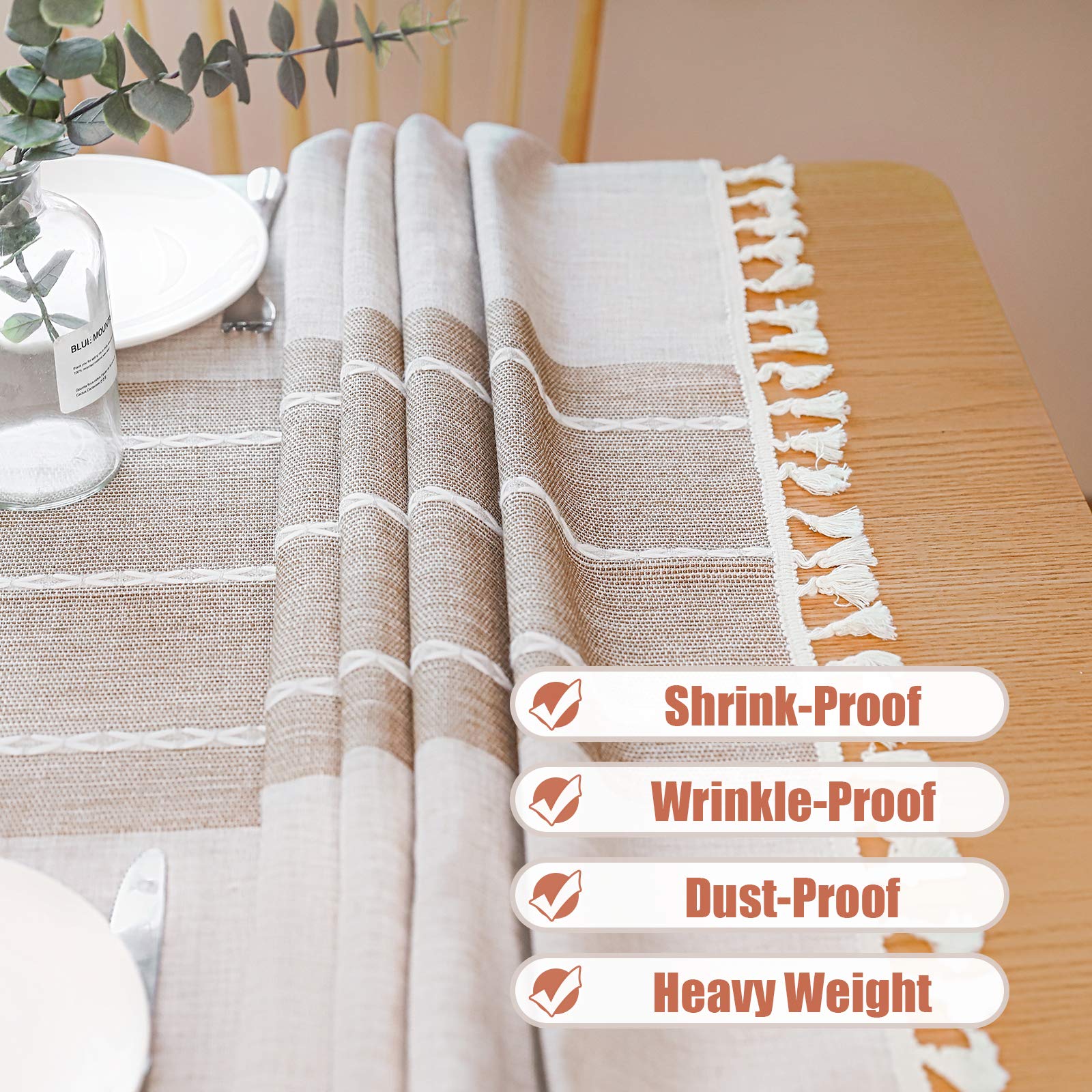 Vonabem table cloth with easy care and spill-friendly performance.