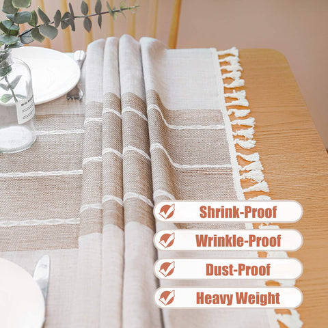 Vonabem table cloth with easy care and spill-friendly performance.