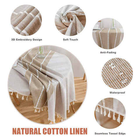 Vonabem wrinkle-free table cloth ideal for tidy, low-maintenance dining spaces.