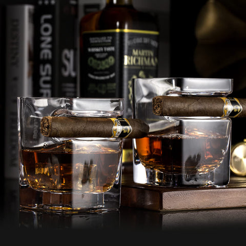 Vonams Stone side-mounted cigar rest keeps cigars secure during drinks