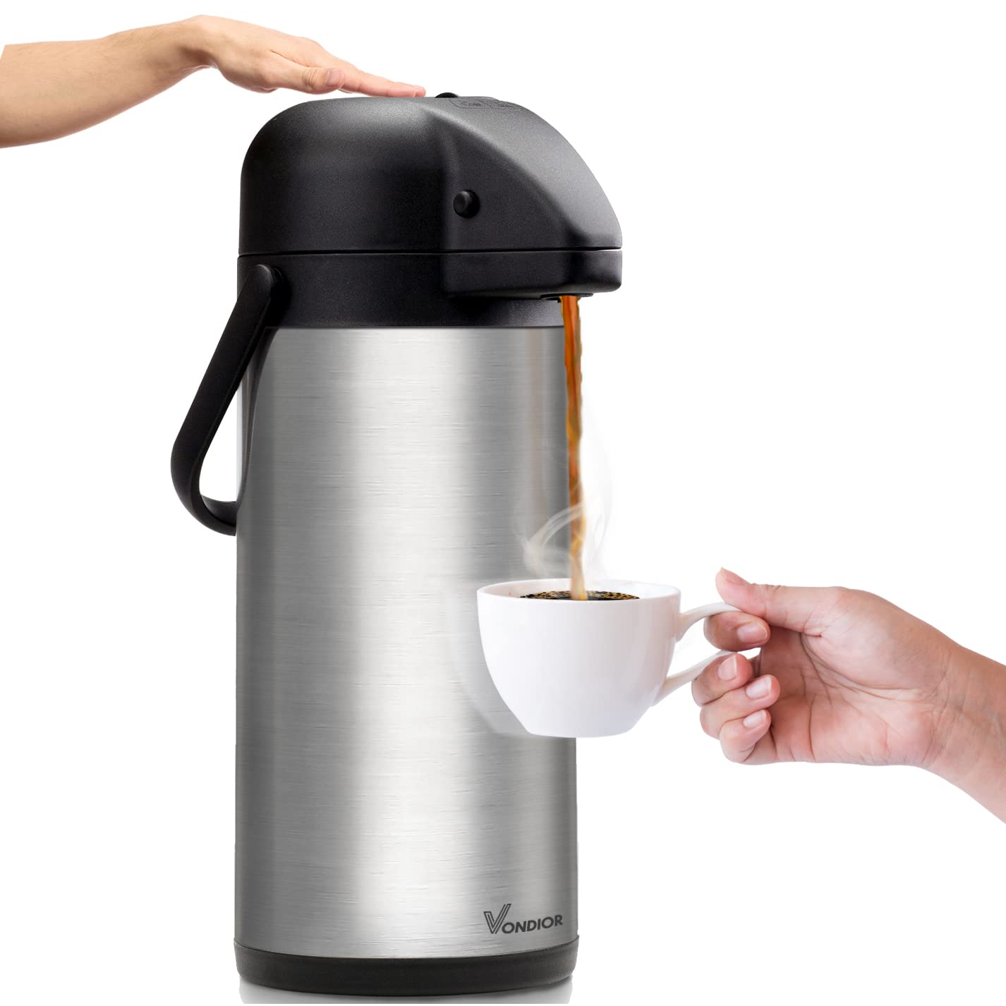 Vondior coffee carafe 102oz front view showcasing large capacity for events.