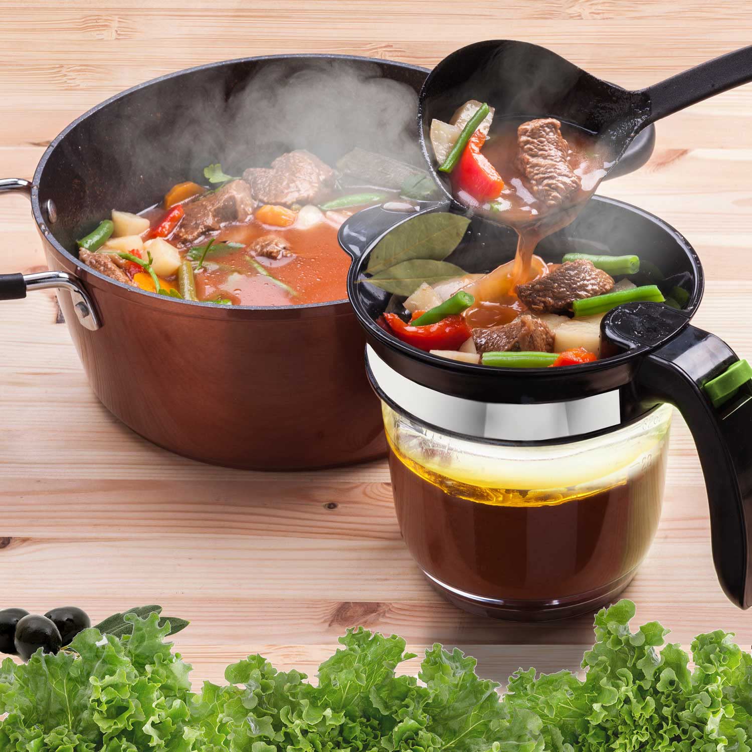 VONDIOR gravy separator 4-cup capacity for large batches.