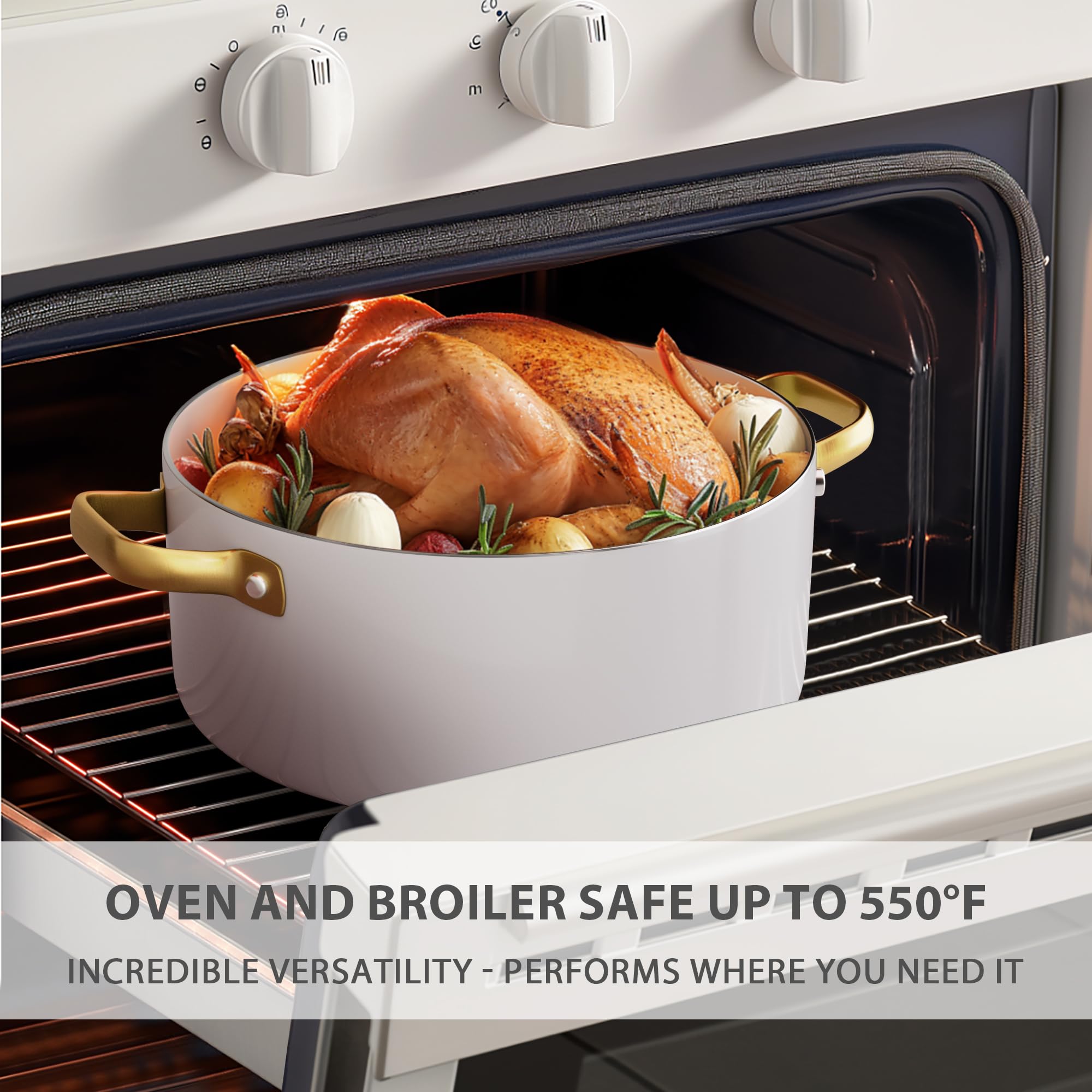 VONIKI 5qt dutch oven with lid ideal for braises