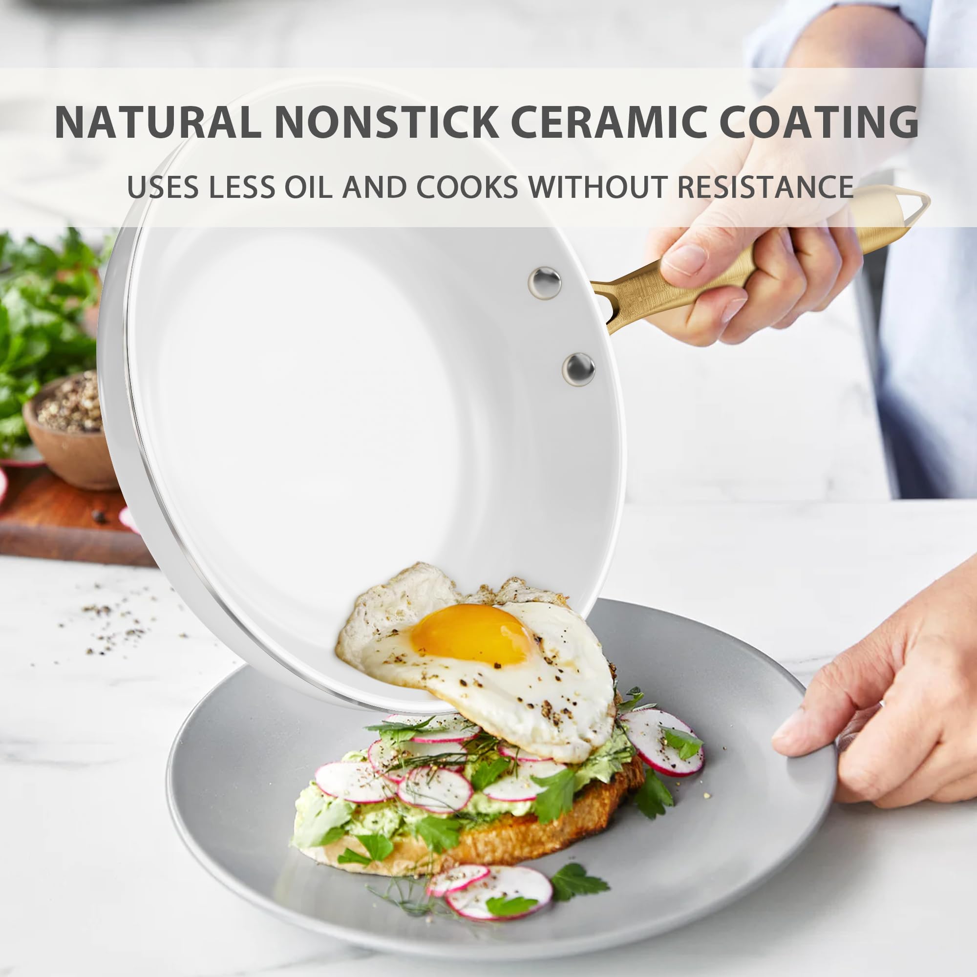 VONIKI 10-inch nonstick fry pan for quick, smooth searing