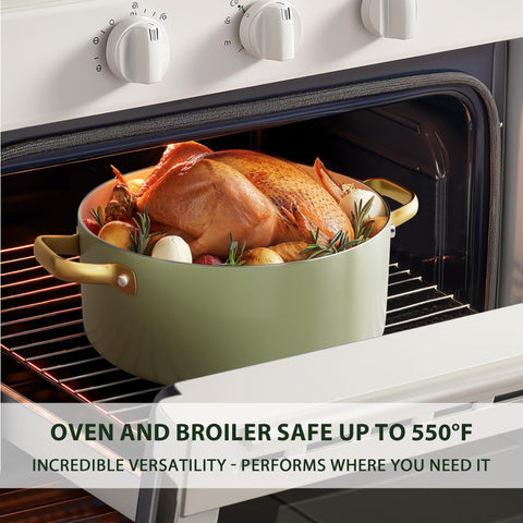 VONIKI 11-inch ceramic sauté pan with lid for browning and sautéing