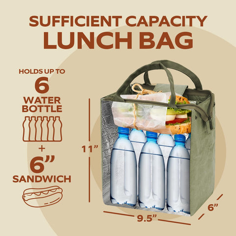 VonNova lunch bag with 4mm pearl foam insulation keeps food fresh for hours