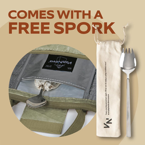 VonNova Tyvek exterior keeps the bag lightweight and durable for daily use