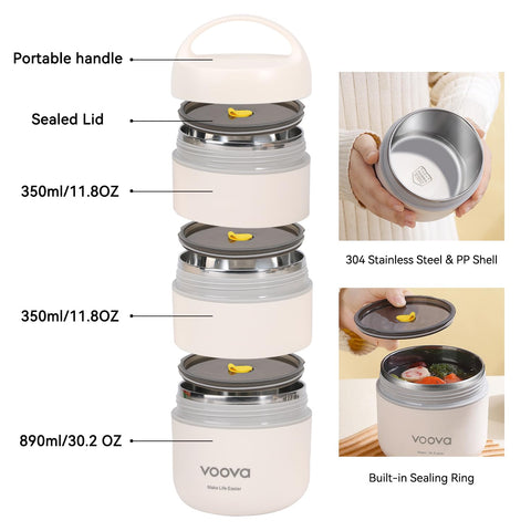 Voova leakproof lid shows silicone seal for spill prevention.