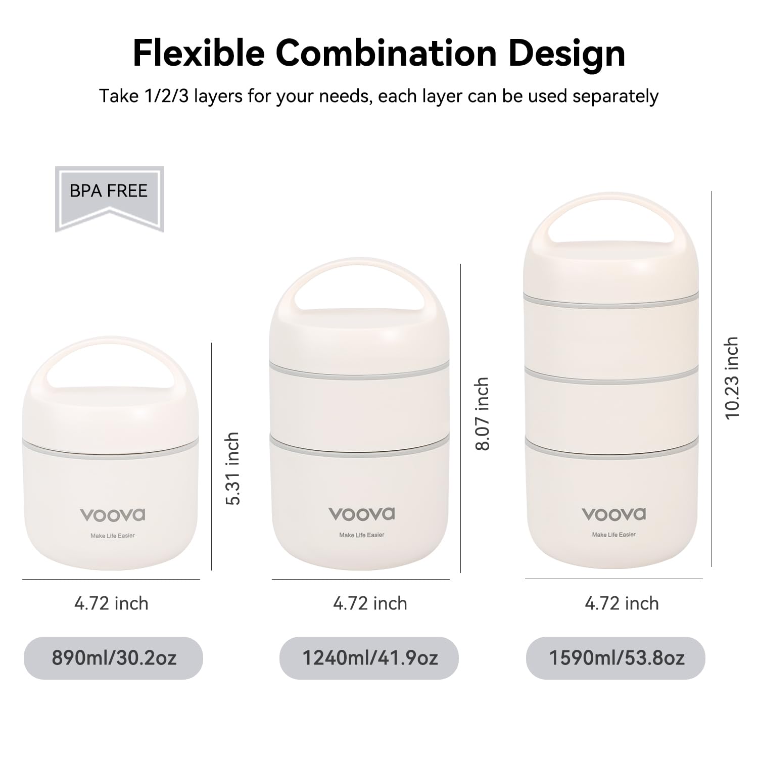 Voova bento compartments separate flavors for meal planning.