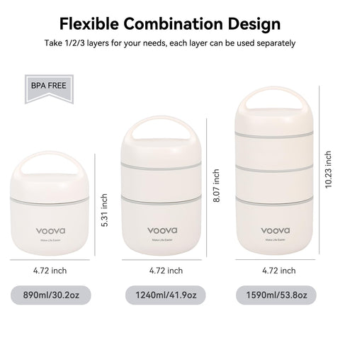 Voova bento compartments separate flavors for meal planning.
