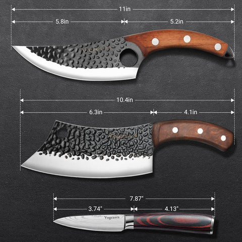Vorgexora full-tang rosewood handle enables steady grip