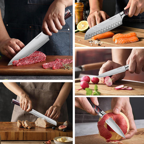High carbon stainless steel blade provides durable edge retention
