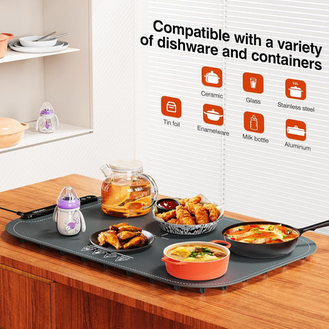 Voriah warming mat timer display supports easy time settings.