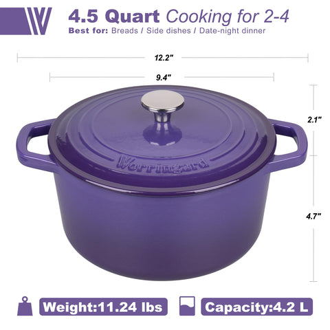 VORRINGARD enameled dutch oven lid on shot highlights convenient lid for heat retention