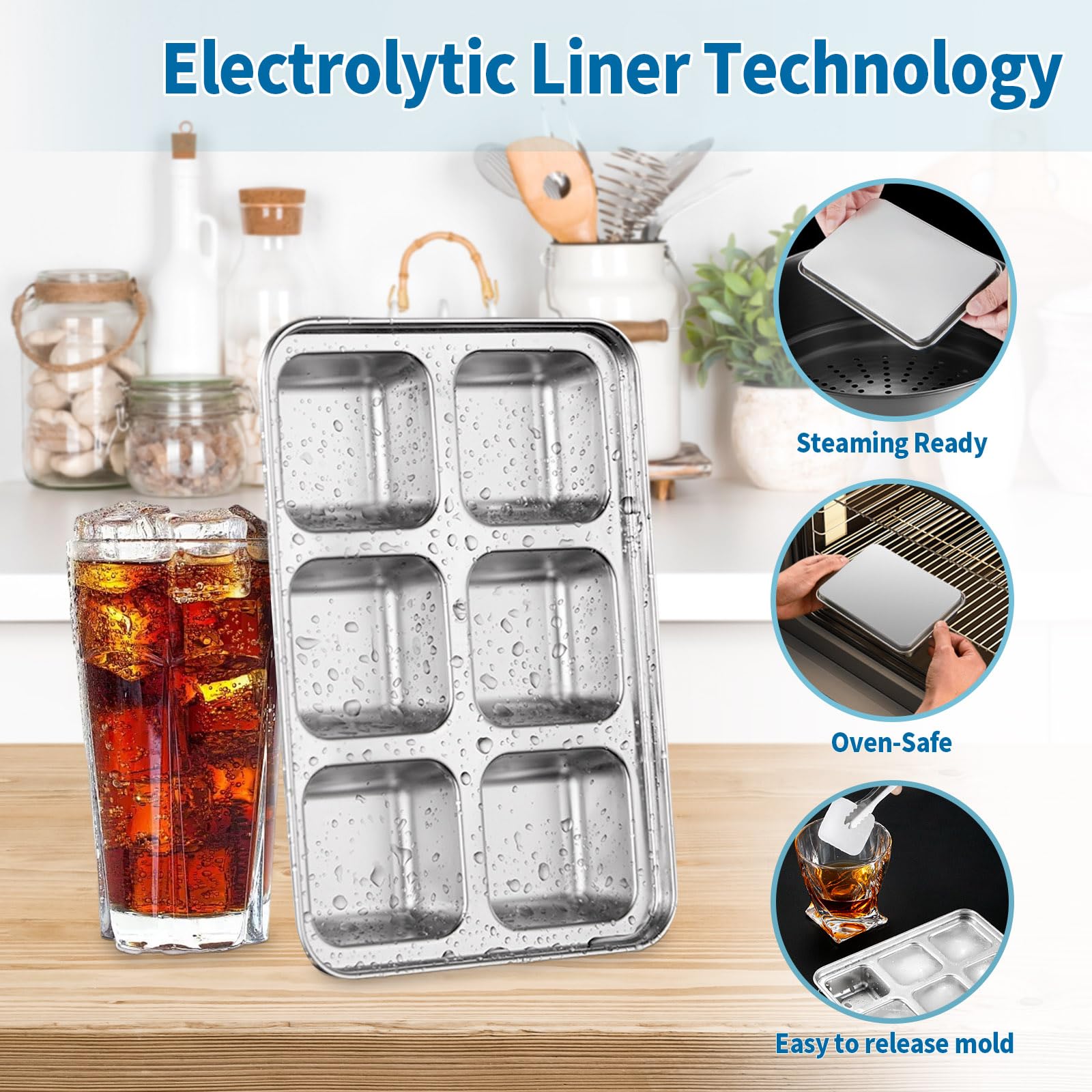 Vortihive 2x2 inch ice cubes ready to chill drinks.