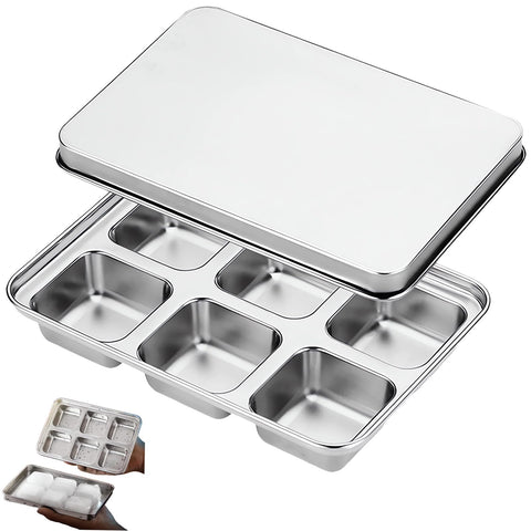 Vortihive stainless steel ice tray with lid for durable, hygienic ice.