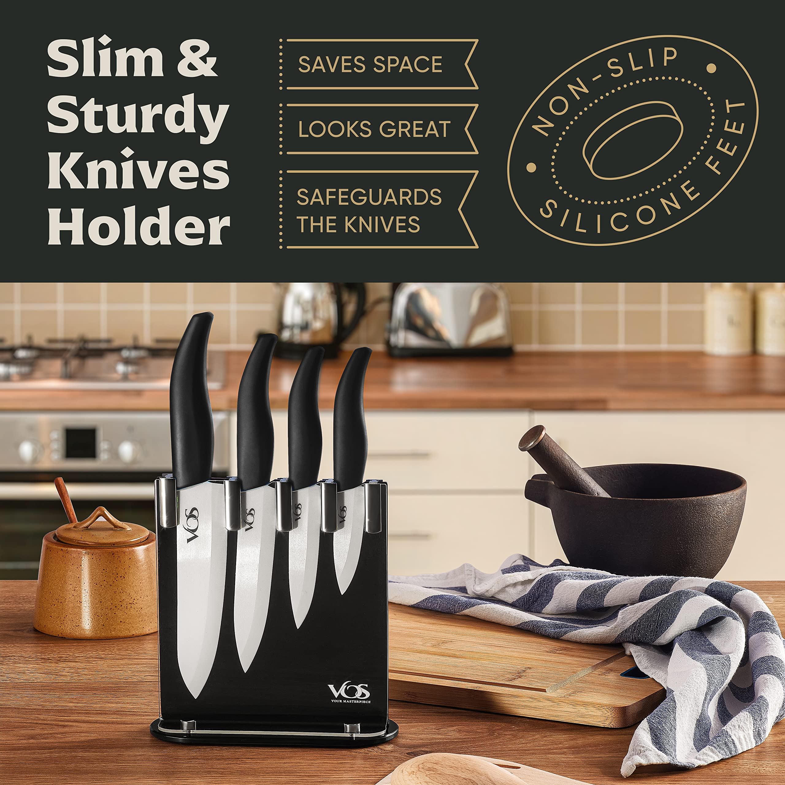 Vos ceramic 3-inch multipurpose knife for small-detail work