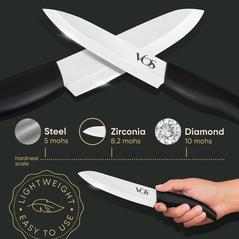 Vos ceramic 4-inch paring knife perfect for fruit and vegetable prep