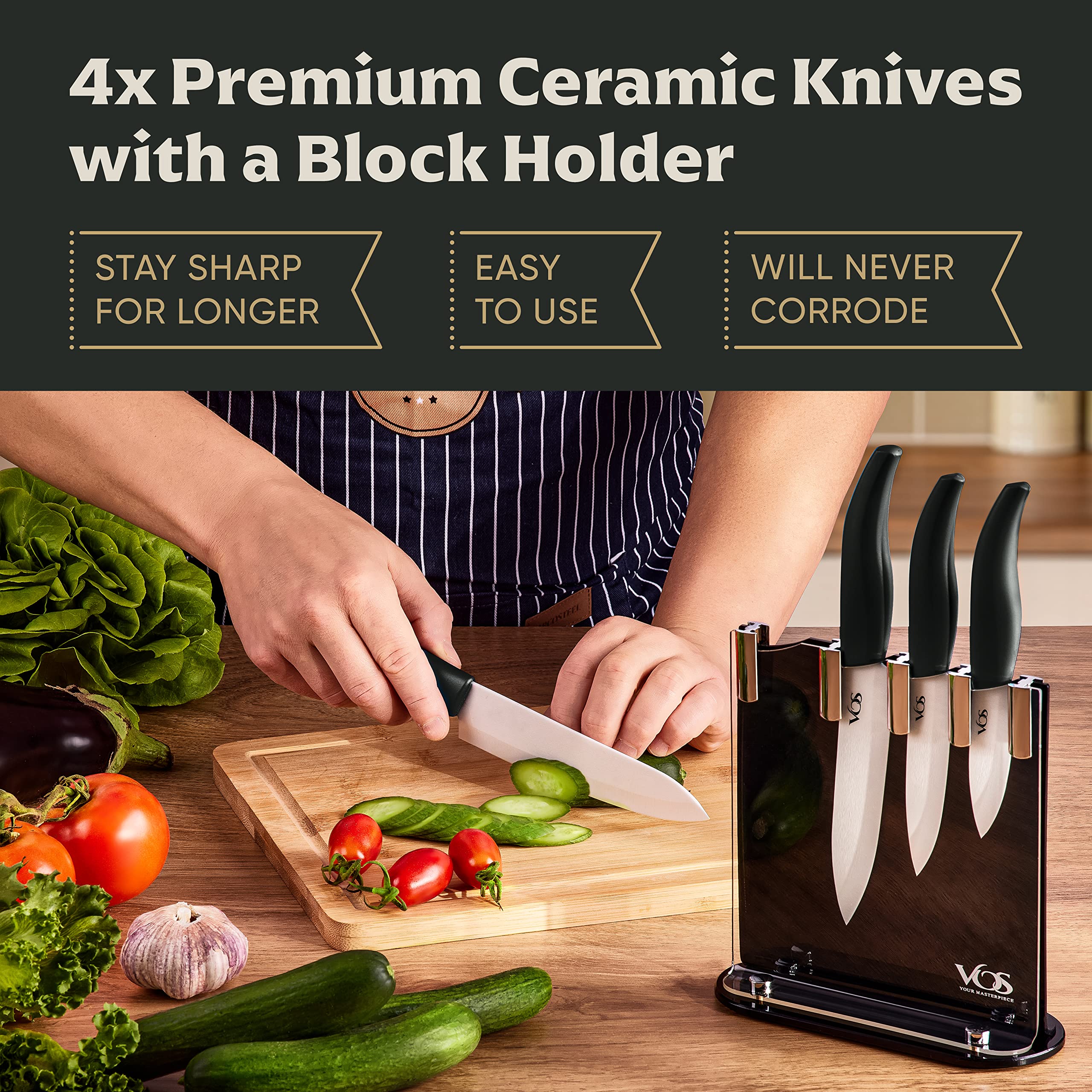 Vos ceramic 5-inch utility knife ready for versatile daily tasks