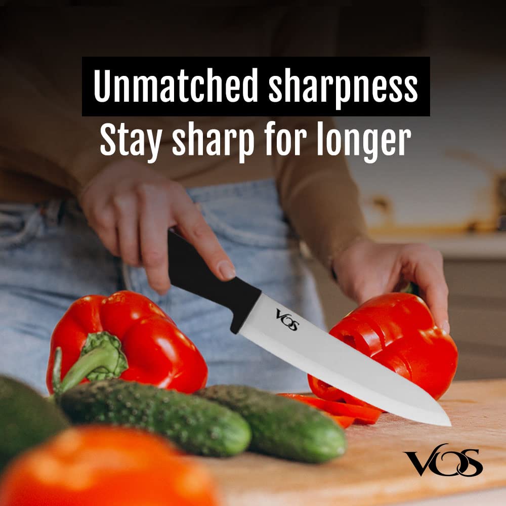Vos ceramic knife set 6-inch chef knife for clean boneless cuts.