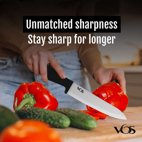 Vos ceramic knife set 6-inch chef knife for clean boneless cuts.