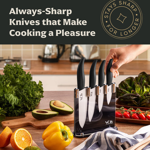 Gift-ready Vos ceramic knife set in elegant packaging