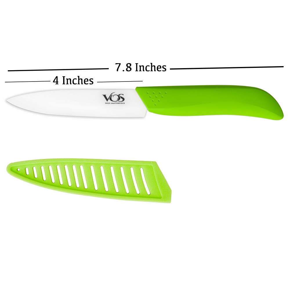Vos ceramic paring knife black variant with sheath offers easy access and safe blade handling