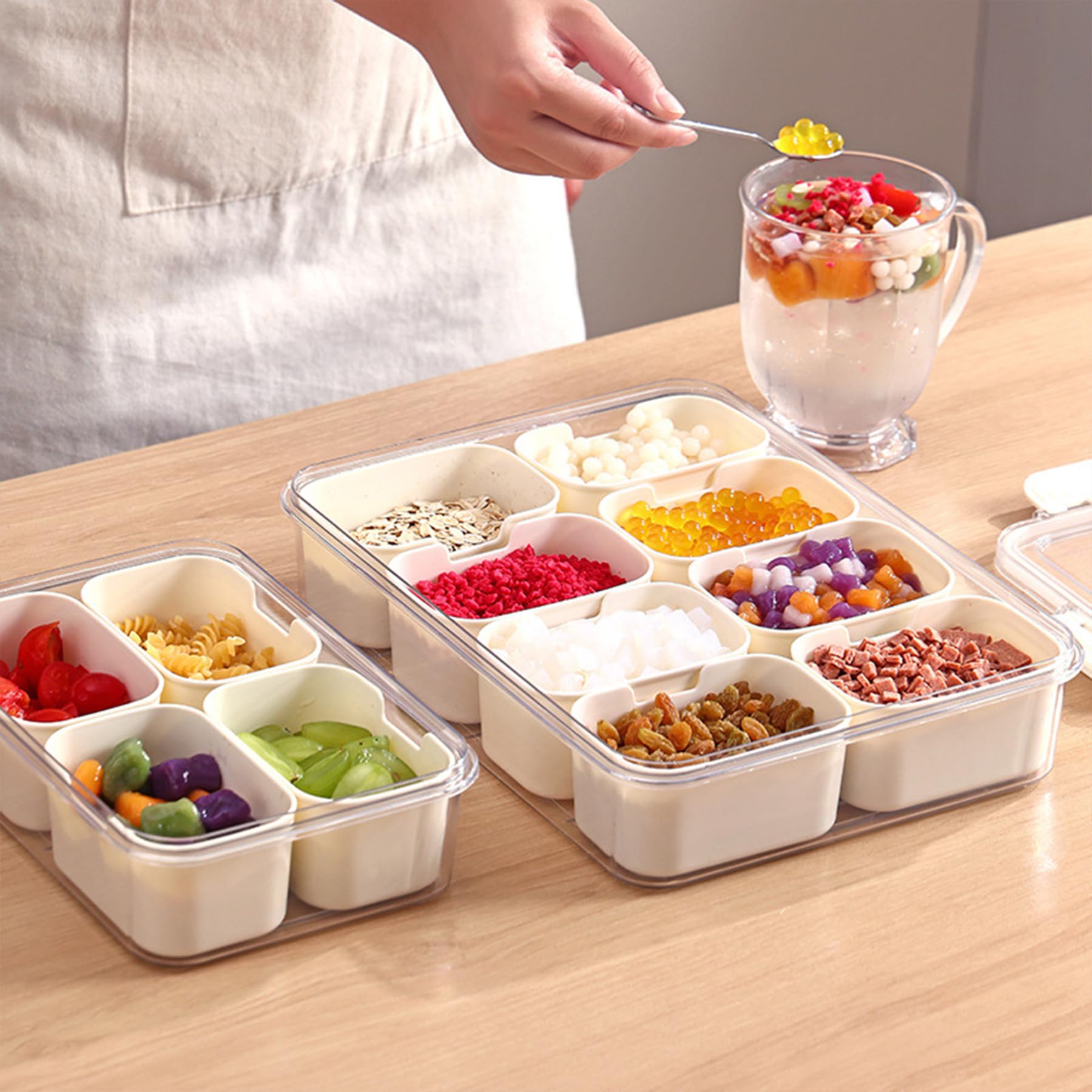 VOUKEN tray features buckle-close lid for secure transport and travel ease.