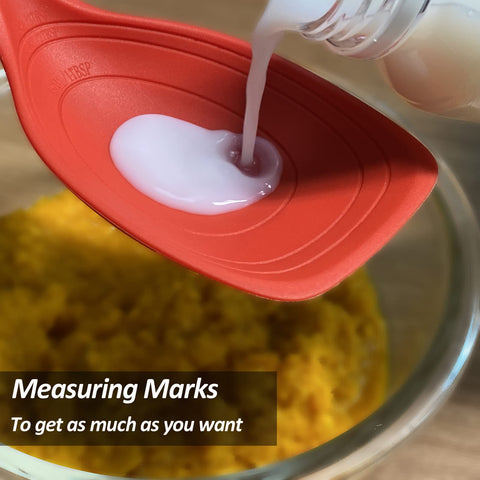 Vovoly embossed measures on the deep bowl for quick additions