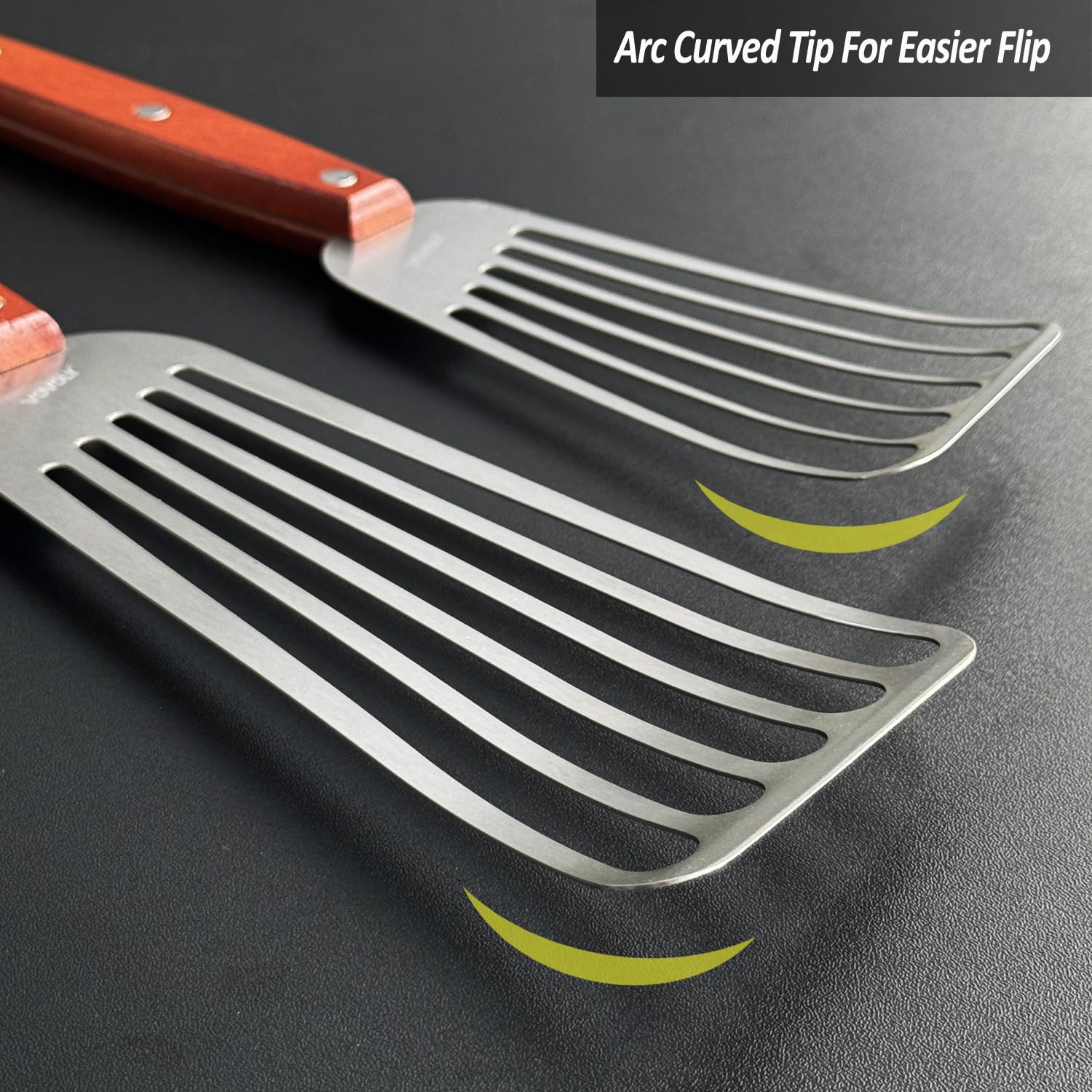 Vovoly full-tang wooden handle spatula delivering sturdy grip