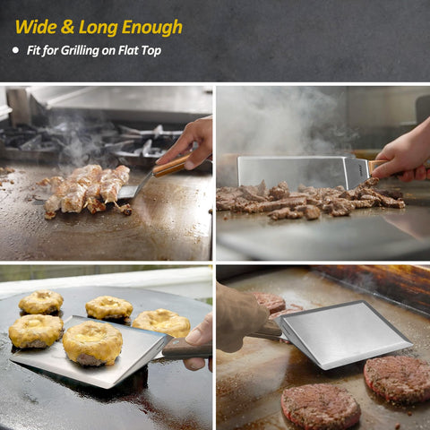 Vovoly full-spatula set cleans easily after grilling.
